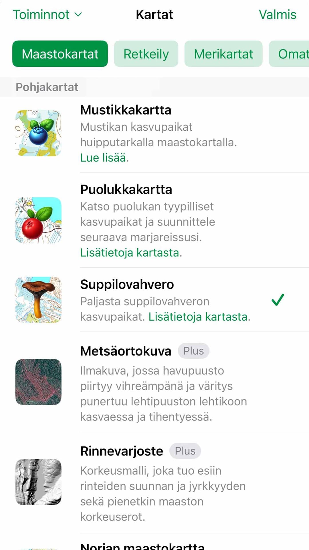 <p data-block-key="8hyyh">Uusi kartta on valittavissa sovelluksen karttavalikossa kun sovellus on päivitetty uusimpaan versioon.</p>