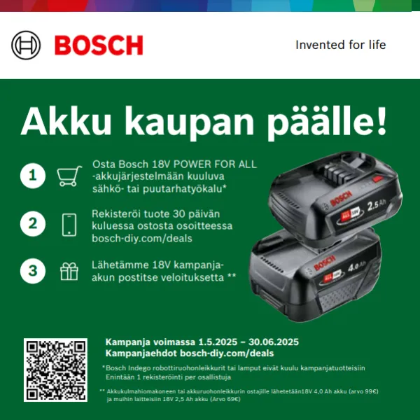 Bosch työkalujen mainosbanneri