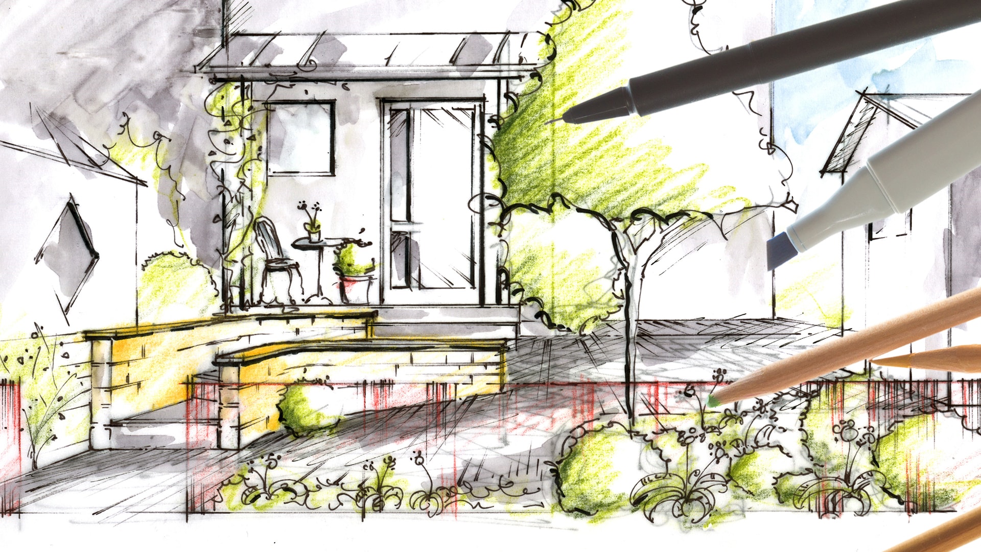 1920 pihasuunnitelman hahmottaa parhaiten piirtämällä AdobeStock_44934373